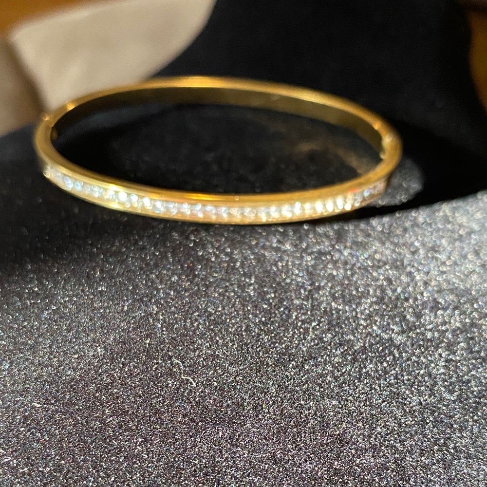 Elegant Gold and Silver Bangle Bracelet